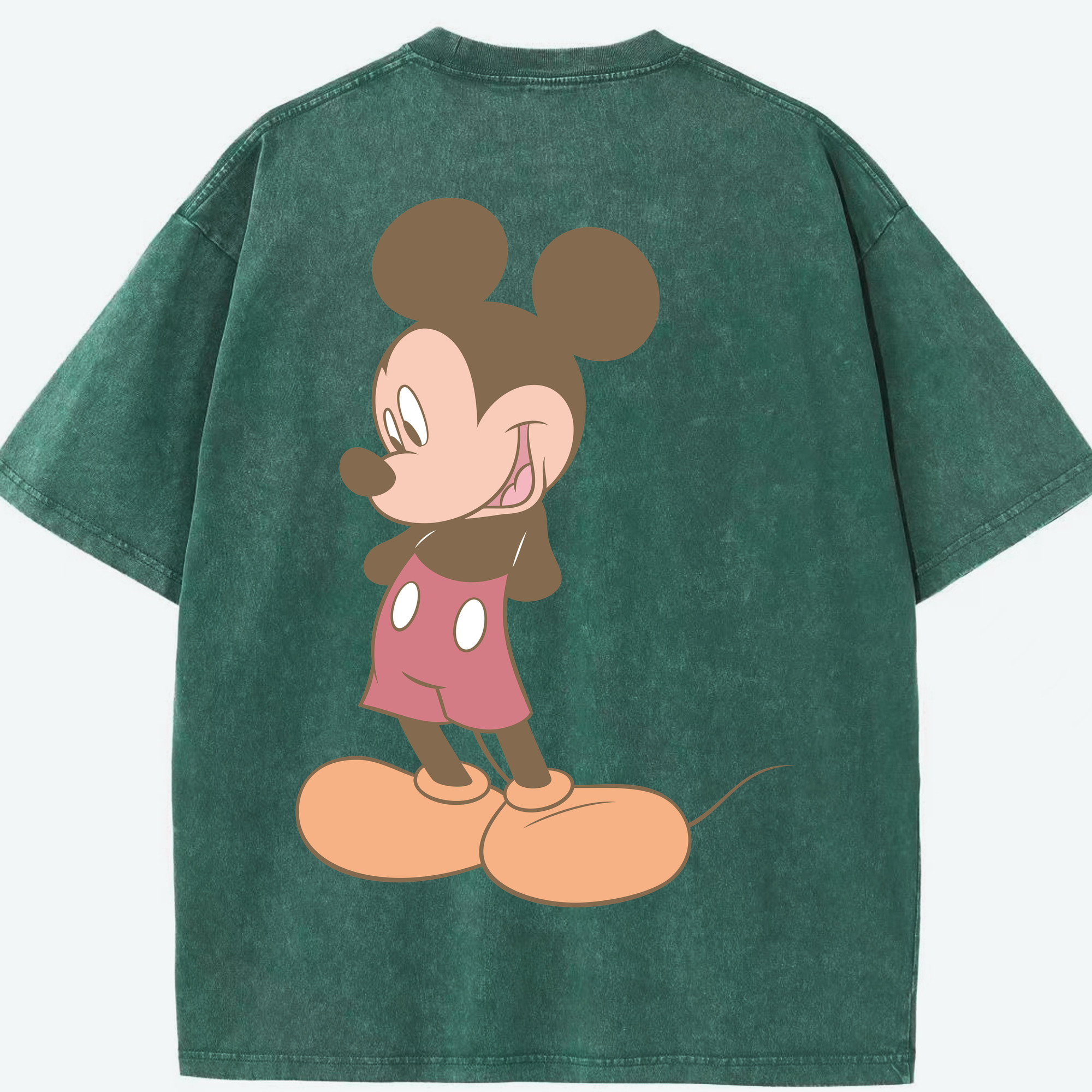 （画像用） ミッキーマウス Mickey Mouse 綿100% ヴィンテージ風 半袖Tシャツ（背面プリント）